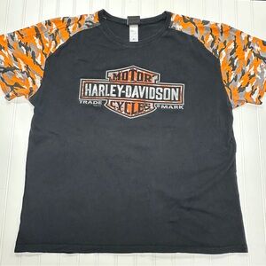 Harley-Davidson Black and Orange Short Sleeve Tee